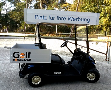 Golfcart mit Werbung